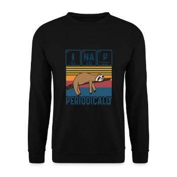I Nap Periodically Vintage Funny Science Sloth - Unisex Sweatshirt - black - Front - Alina (178cm) & Michal (187cm)