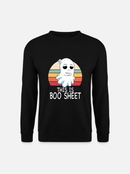 Das ist Boo Sheet Ghost Retro Halloween Kostüm - Unisex Pullover - Schwarz