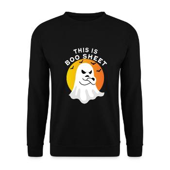Halloween - Ghost this is boo sheet - Sweat-shirt Unisexe - noir - Devant - Alina (178cm) & Michal (187cm)