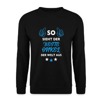 So sieht der beste Onkel der Welt aus - Unisex Pullover - Schwarz - Vorne - Alina (178cm) & Michal (187cm)