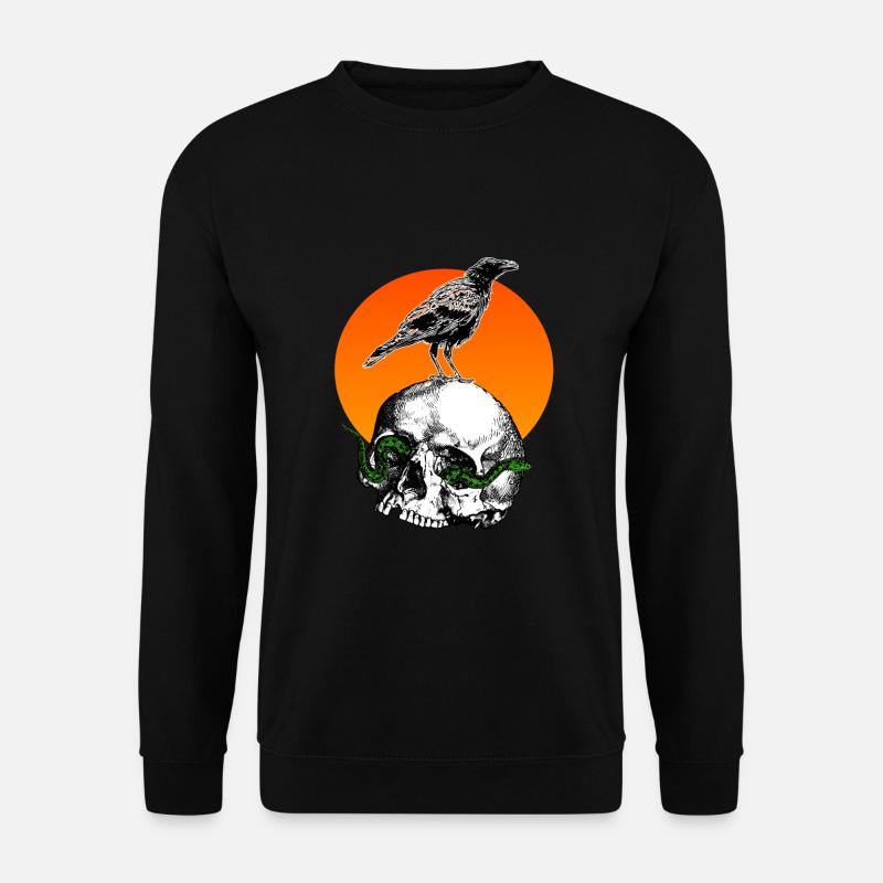 Skull Skeleon Crow - Unisex Sweatshirt - black