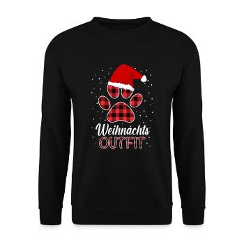 Hund mit Weihnachtsmütze Hundebesitzer Weihnachten - Unisex Pullover - Schwarz - Vorne - Alina (178cm) & Michal (187cm)