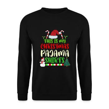 Ma chemise de pyjama de Noël Guirlande de lumières - Sweat-shirt Unisexe - noir - Devant - Alina (178cm) & Michal (187cm)