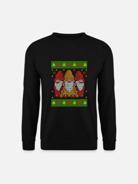 Gnome de Noël nordique Elfes Gnome Gnome Cadeau - Sweat-shirt Unisexe - noir