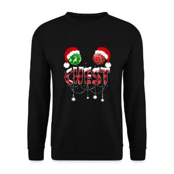 Jingle Balls Tinsel Tits Funny Christmas Nuts Ches - Unisex Sweatshirt - black - Front - Alina (178cm) & Michal (187cm)