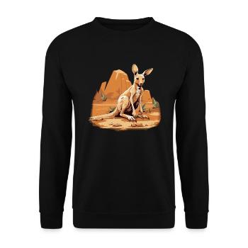 Kangaroo Baby Kangaroo Marsupial Kangaroo - Unisex Sweatshirt - black - Front - Alina (178cm) & Michal (187cm)