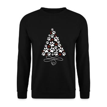 Joyeux Noël chien sapin de Noël - Sweat-shirt Unisexe - noir - Devant - Alina (178cm) & Michal (187cm)