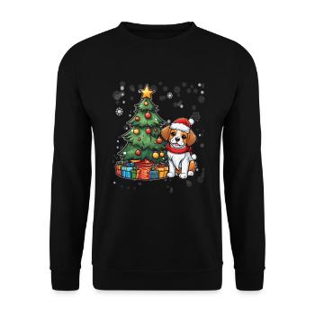 Chien Noël Chien Amour Chien Maman Noël - Sweat-shirt Unisexe - noir - Devant - Alina (178cm) & Michal (187cm)