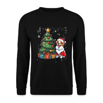 Chien Noël Chien Amour Chien Maman Noël - Sweat-shirt Unisexe - noir - Devant - Alina (178cm) & Michal (187cm)