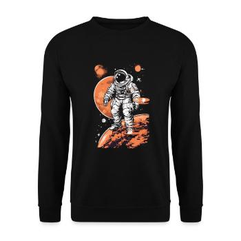 Astronaute cool dans l’espace - Sweat-shirt Unisexe - noir - Devant - Alina (178cm) & Michal (187cm)
