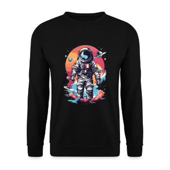 Astronaute cool dans l’espace - Sweat-shirt Unisexe - noir - Devant - Alina (178cm) & Michal (187cm)