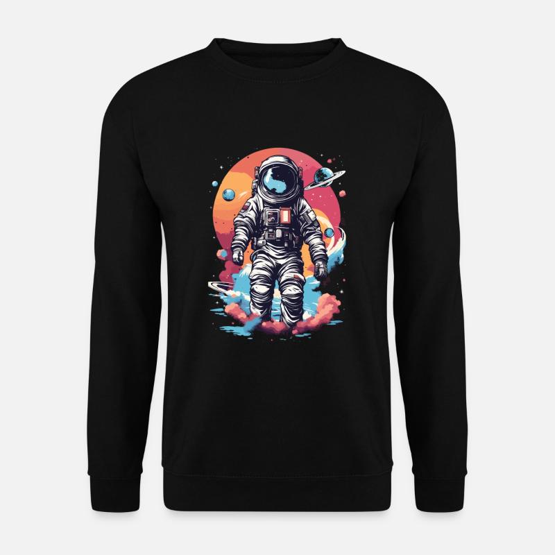 Cool astronaut in space - Unisex Sweatshirt - black