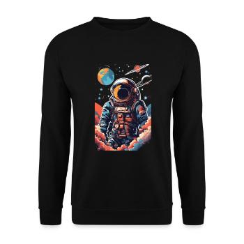 Astronaute cool dans l’espace - Sweat-shirt Unisexe - noir - Devant - Alina (178cm) & Michal (187cm)