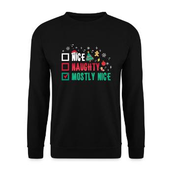 Noël Humour Drôle Gentil Coquin Surtout gentil - Sweat-shirt Unisexe - noir - Devant - Alina (178cm) & Michal (187cm)