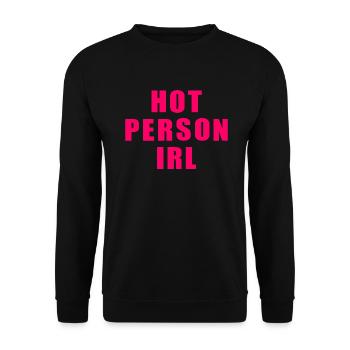 Hot person irl - Unisex Pullover - Schwarz - Vorne - Alina (178cm) & Michal (187cm)