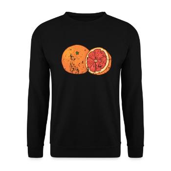 Rétro Vintage Style Orange Grunge Pamplemousse - Sweat-shirt Unisexe - noir - Devant - Alina (178cm) & Michal (187cm)