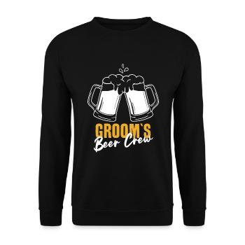 BRÄUTIGAM JGA JUNGGESELLENABSCHIED BIER CREW - Unisex Pullover - Schwarz - Vorne - Alina (178cm) & Michal (187cm)