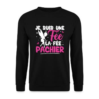 Je suis une fée la fée pachier - Sweat-shirt Unisexe - noir - Devant - Alina (178cm) & Michal (187cm)