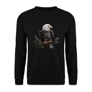 Forêt animale d’aigle à tête blanche - Sweat-shirt Unisexe - noir - Devant - Alina (178cm) & Michal (187cm)