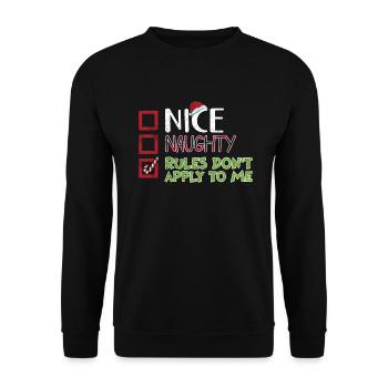 Christmas Xmas Saying Humor Funny Witty - Unisex Sweatshirt - black - Front - Alina (178cm) & Michal (187cm)