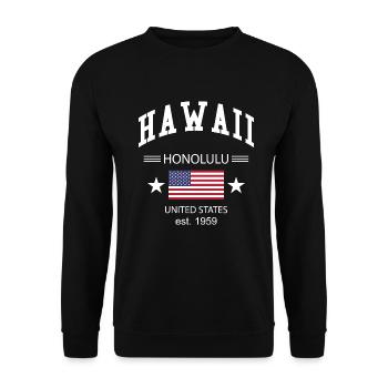Hawaii - Unisex Sweatshirt - black - Front - Alina (178cm) & Michal (187cm)