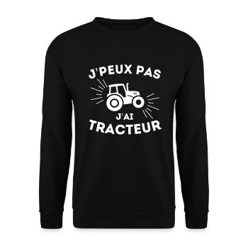 Agriculteur Tracteur Cadeau Humour Paysan - Sweat-shirt Unisexe - noir - Devant - Alina (178cm) & Michal (187cm)