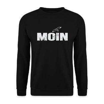 Moin Norddeutschland Plattdeutsch Geschenkidee - Unisex Pullover - Schwarz - Vorne - Alina (178cm) & Michal (187cm)