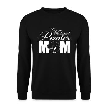 German Wirehaired Pointer Profil Mom Wilsigns - Unisex Pullover - Schwarz - Vorne - Alina (178cm) & Michal (187cm)