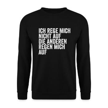 Gelassenheits-Spruch - Unisex Pullover - Schwarz - Vorne - Alina (178cm) & Michal (187cm)
