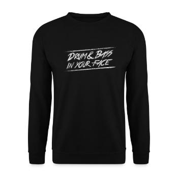Drum & bass in your face / Party / Rave / Dj - Unisex Pullover - Schwarz - Vorne - Alina (178cm) & Michal (187cm)