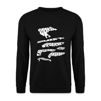 Osfriesische Inseln Silhouette Urlaub Nordsee - Unisex Pullover - Schwarz - Vorne - Alina (178cm) & Michal (187cm)