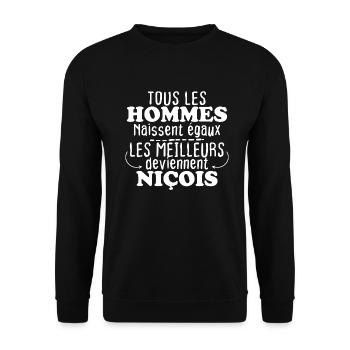 Les meilleurs hommes deviennent niçois - Sweat-shirt Unisexe - noir - Devant - Alina (178cm) & Michal (187cm)