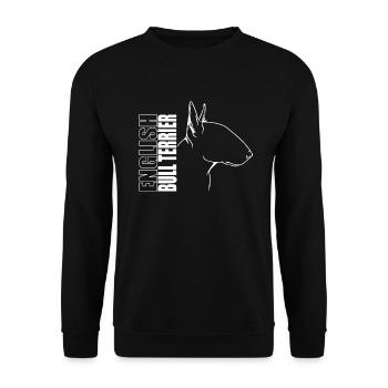 Anglais Bull Terrier Profil Chiens Chien Wilsigns - Sweat-shirt Unisexe - noir - Devant - Alina (178cm) & Michal (187cm)
