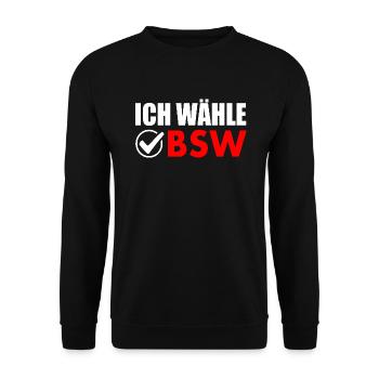 ich wähle bsw - Unisex Pullover - Schwarz - Vorne - Alina (178cm) & Michal (187cm)