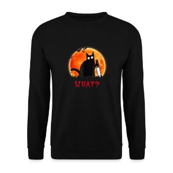 Horror cats shirt halloween gift - Unisex Sweatshirt - black - Front - Alina (178cm) & Michal (187cm)