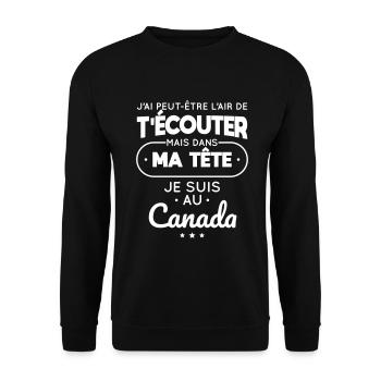 Dans ma tête je suis au Canada - Sweat-shirt Unisexe - noir - Devant - Alina (178cm) & Michal (187cm)