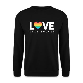 Déclaration LGBTQ L’amour du football sur le football - Sweat-shirt Unisexe - noir - Devant - Alina (178cm) & Michal (187cm)