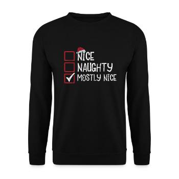 Humour de Noël Drôle Agréable Coquine Surtout Agréable - Sweat-shirt Unisexe - noir - Devant - Alina (178cm) & Michal (187cm)