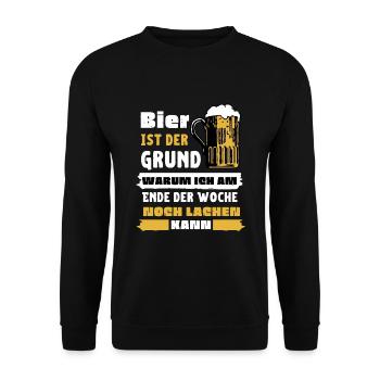Biertrinker Spruch Bier trinken und Bierliebhaber - Unisex Pullover - Schwarz - Vorne - Alina (178cm) & Michal (187cm)