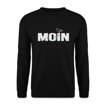 Moin Norddeutschland Plattdeutsch Geschenkidee - Unisex Pullover - Schwarz - Vorne - Alina (178cm) & Michal (187cm)