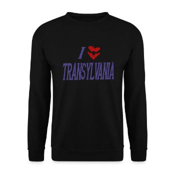 Halloween I Love Transylvania Vampire - Unisex Sweatshirt - black - Front - Alina (178cm) & Michal (187cm)