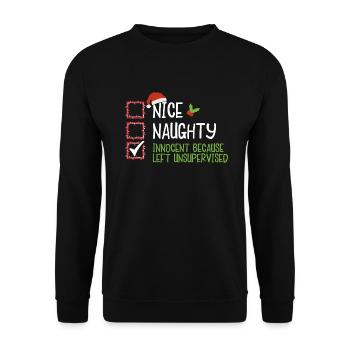 Noël drôle drôle humour Noël dire - Sweat-shirt Unisexe - noir - Devant - Alina (178cm) & Michal (187cm)