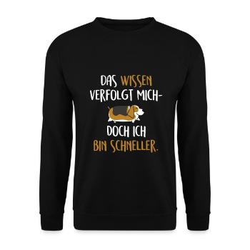 Lustiger Spruch - Unisex Pullover - Schwarz - Vorne - Alina (178cm) & Michal (187cm)