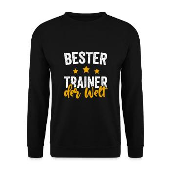 Bester Trainer der Welt Geschenkidee - Unisex Pullover - Schwarz - Vorne - Alina (178cm) & Michal (187cm)