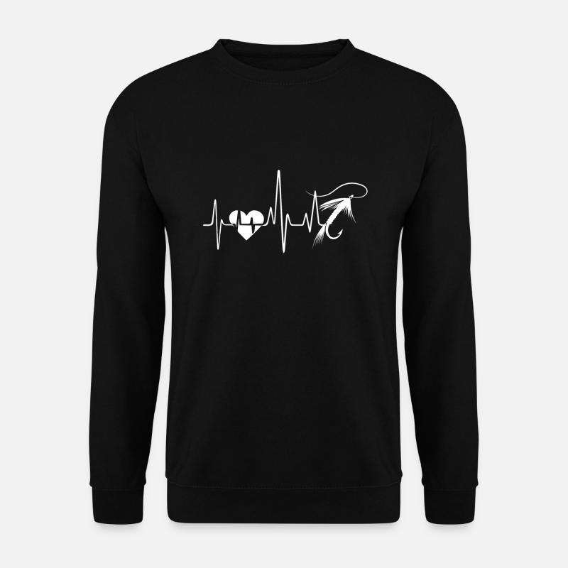 Pêche à la mouche Pêche à la mouche Heartbeat - Sweat-shirt Unisexe - noir