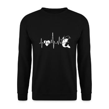 Pêche Pêche Heartbeat - Sweat-shirt Unisexe - noir - Devant - Alina (178cm) & Michal (187cm)