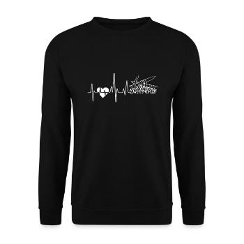 Tricoter le rythme cardiaque - Sweat-shirt Unisexe - noir - Devant - Alina (178cm) & Michal (187cm)