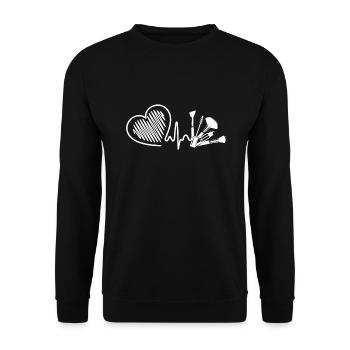 Makeup Artist Makeup Artist Heartbeat - Unisex Sweatshirt - black - Front - Alina (178cm) & Michal (187cm)