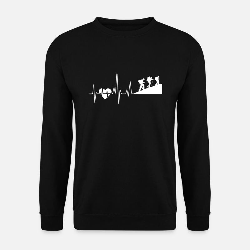 Bergsteigen Bergsteigen Herzschlag - Unisex Pullover - Schwarz