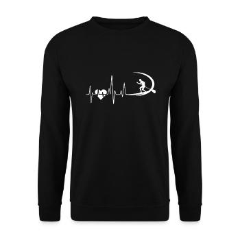 Paddleboarding Heartbeat - Unisex Sweatshirt - black - Front - Alina (178cm) & Michal (187cm)